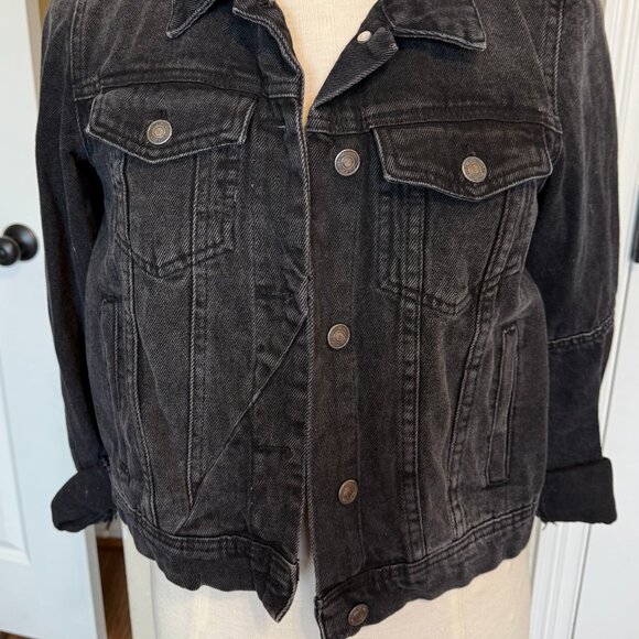 Free People Black Denim Jacket - Picture 2 of 6